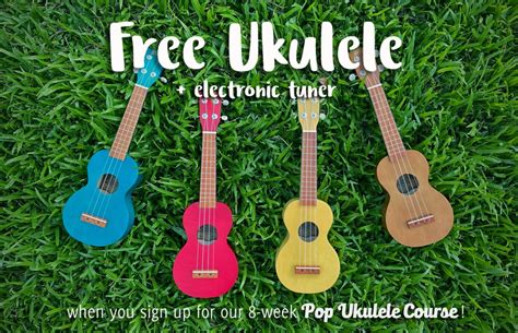 FREE Ukulele! Ukulele, piano, guitar lessons in Singapore Bugis.